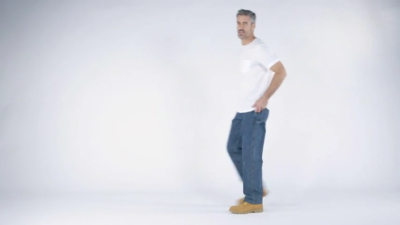 Lee Men's Medium Blue Straight Leg Loose Fit Cargo Carpenter Denim