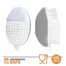 Fruit Brush Vegetable Brush with Stiff Soft Angled Nylon Bristle Brush Grey