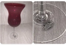 Ruby Red Clear Stem Wine Glass 8 1/4" Home Essential