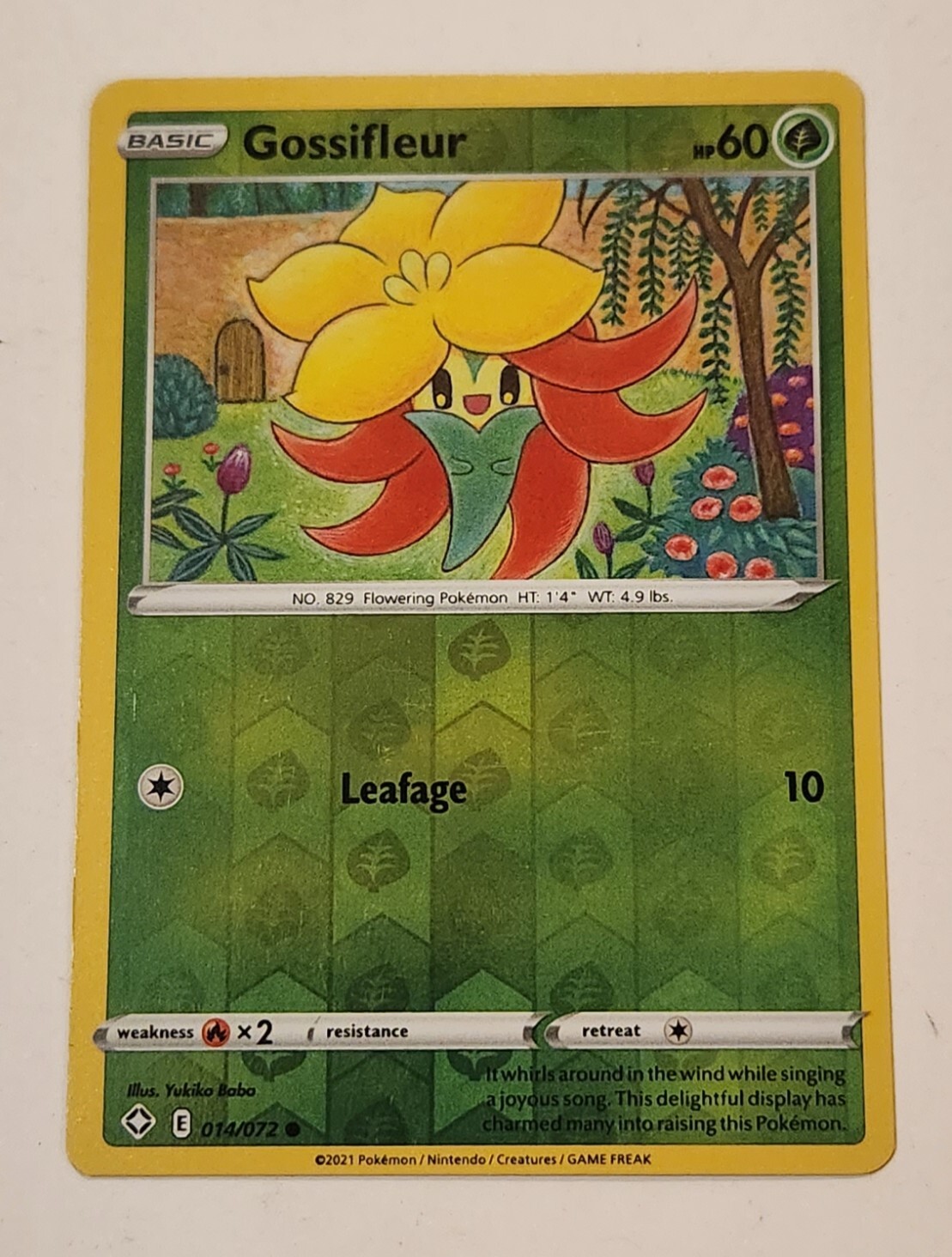 Gossifleur Shining Fates Series Pokemon Card 14/72 Reverse Holo NM/M condition