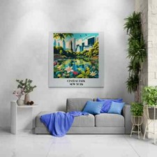 CENTRAL PARK Vintage Travel Poster: New York Canvas Wall Art, New York Print