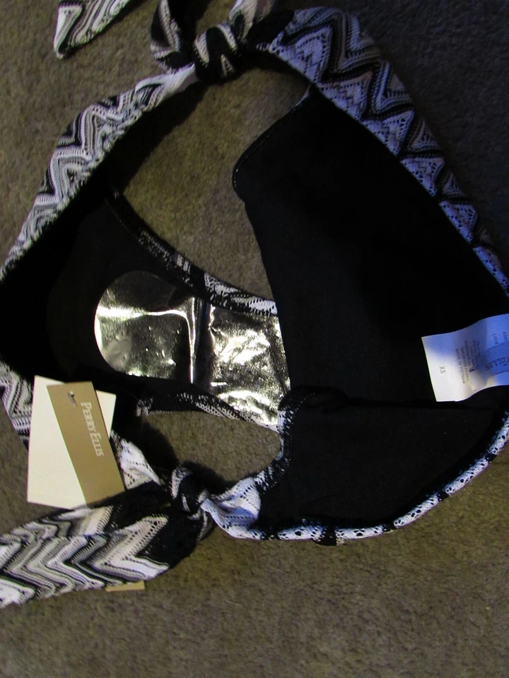 NWT Perry Ellis black & white chevron knit bikini bottom size XS Originally $48 - Image 4 of 4