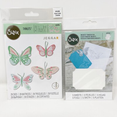 Sizzix Thinlits Patterned Butterfly Cutting Dies InkSheets Transfer Film