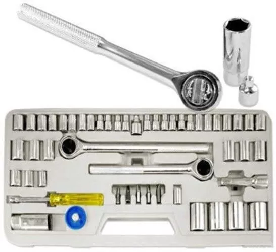 52 Piece SAE and Metric Socket Wrench Tool Set Kit eBay