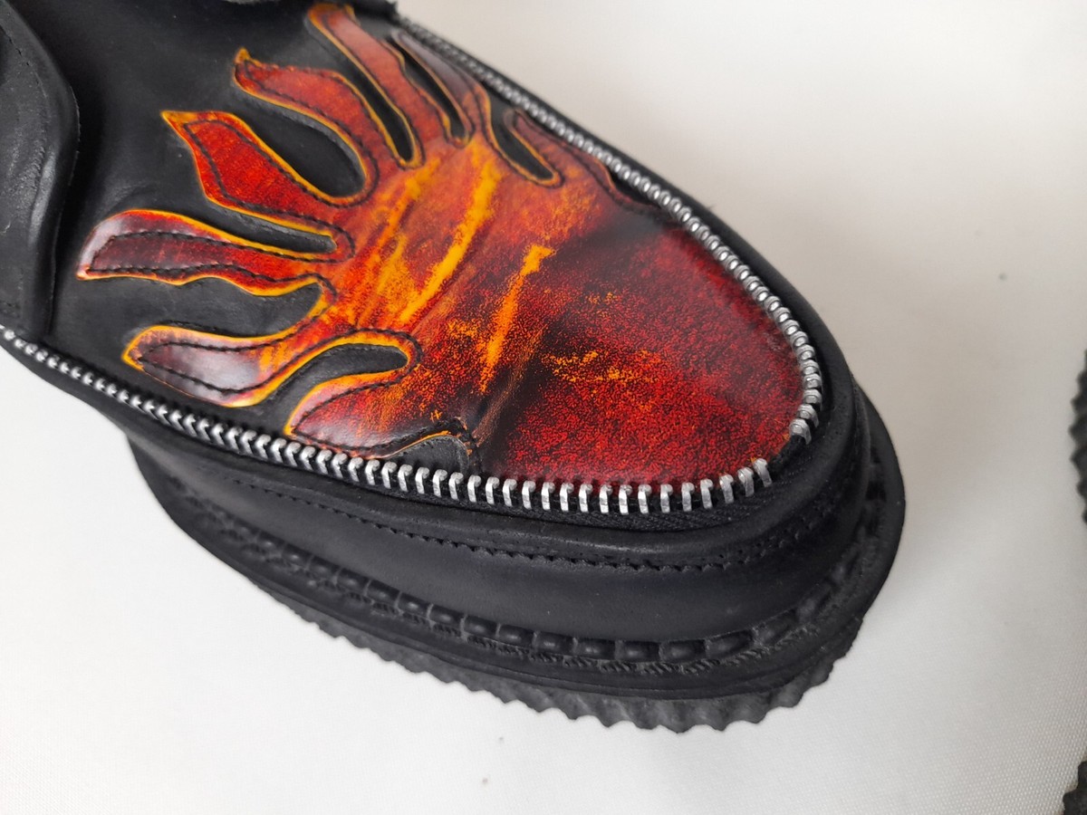 Mens New Rock Red Flames Boots ,Size EU 44 , New Rock Platform