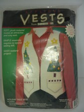 Dimensions Plush Felt Applique Holiday Tree Vest Sealed Unisex All Sizes NEW