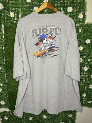 Vintage Y2K Big Dogs Rip It Baseball T Shirt Men's 5XL 90s Grunge