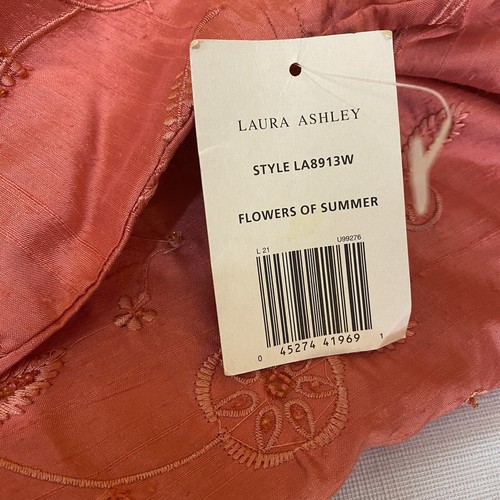 NWT Laura Ashley Silk hand woven Blazer Jacket Coral Floral Size 3X Beaded - Picture 6 of 7