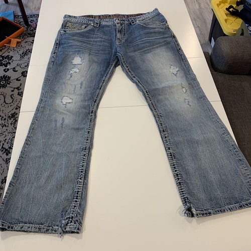 Men's Rock Revival TROY Slim Boot Jeans 
