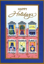Apartment Windows Mixed Faith Designer Greetings Holiday Card