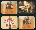 2 BEER MATS Rectangular Brewery BATTIN / LUXEMBOURG - 2 Different Motifs