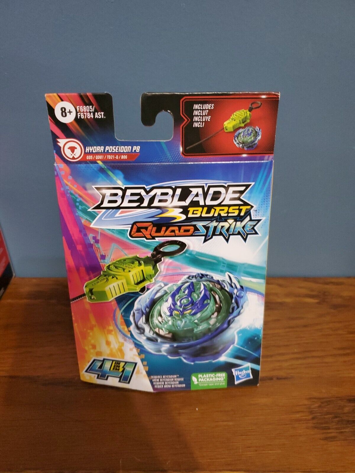 Beyblade Burst QuadStrike Hydra Poseidon P8 Spinning Top Starter Pack,  Balance/Defense Type Battling Game with Launcher, Kids Toy Set