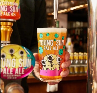 Set Of 4 x Beavertown Young Sun Pale Ale Pint Glasses 20oz Brand New Genuine Pub