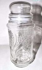 Vintage 1982 Clear Glass Planter's Peanut Canister Jar with Lid