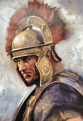 Roman Centurion. Print On Board 12 X 8
