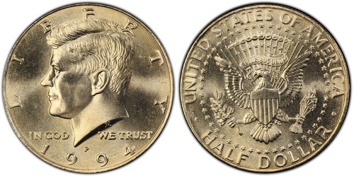1994 P D Kennedy Half Dollar Brilliant Uncirculated - 第 1/2 張圖片