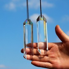 2PCS 5" Large Crystal Sun Catcher Prisms STINO Hanging Suncatchers with Glass