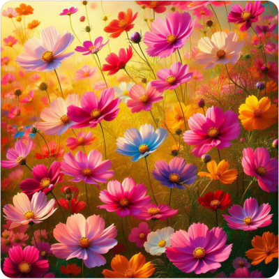 Beautiful Cosmos flowers 100% waterproof vinyl sticker decal - many sizes