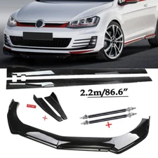 Front Bumper Lip Spoiler Chin Splitter For VW Golf MK5 MK6 MK7 Gloss Black Bod K