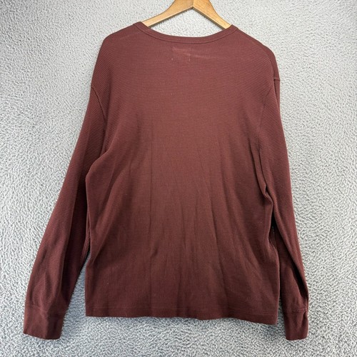 J Crew Thermal Shirt Men's XL Red Maroon Vintage Thermal Outdoorsman Waffle y2k - Picture 8 of 10