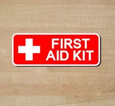 First Aid Kit Sticker Decal Emergency Red Cross 1st Health Safety EMT Ambulance