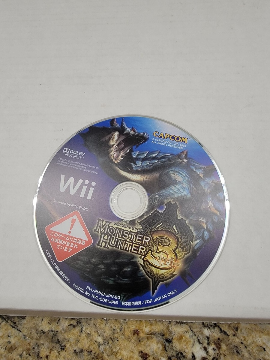 Monster Hunter 3 Tri Japan Nintendo Wii game NTSC-J--Disk Only--No