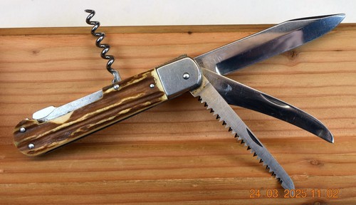 VTG BRIGANT 4 BLADE STAG LOCK BACK POCKET KNIFE / MULTI-TOOL