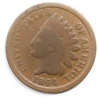 1864 1C Indian Cent Good (G)