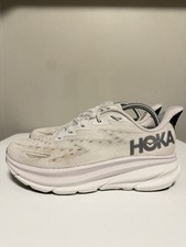 Hoka One One Clifton 9 White Athletic Running Shoes Sneakers Men  s US 9 D UK 8.5