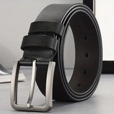 Casual Style Belt Genuine Leather Metal Pin Buckle Unisex Jeans Waist Belts
