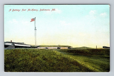 #ad Baltimore MD Maryland Fort McHenry Battery Antique Souvenir Vintage Postcard $0.99