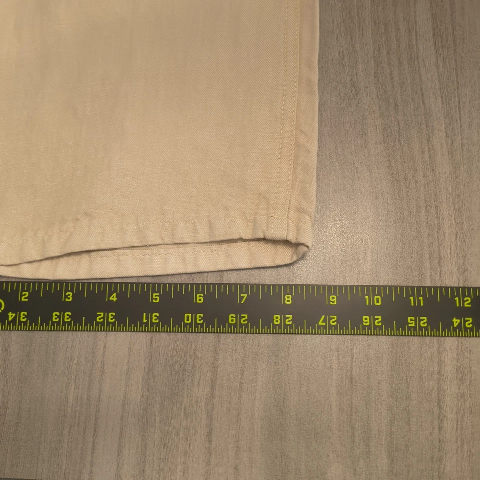 Bill's Khakis Pants Men's 36x32 Beige Khaki Linen Lightweight Preppy USA Made - Image 4 of 4