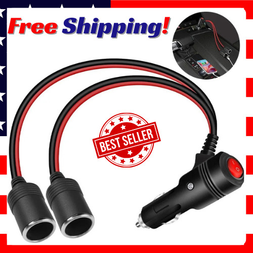 Adapter With Switch 2-socket 12v/24v Splitter
