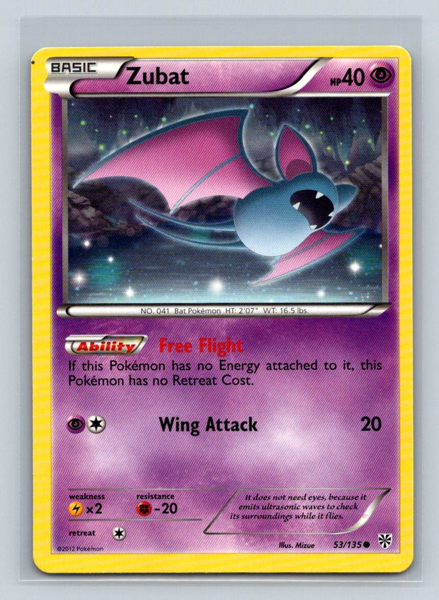 Zubat (53) #53/135 Plasma Storm Common - Pokemon Card D17