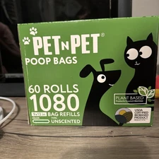 Pet N Pet 1080 Counts Green Poop Bags for Dogs, 38% Plant Based & 62% PE Extra T