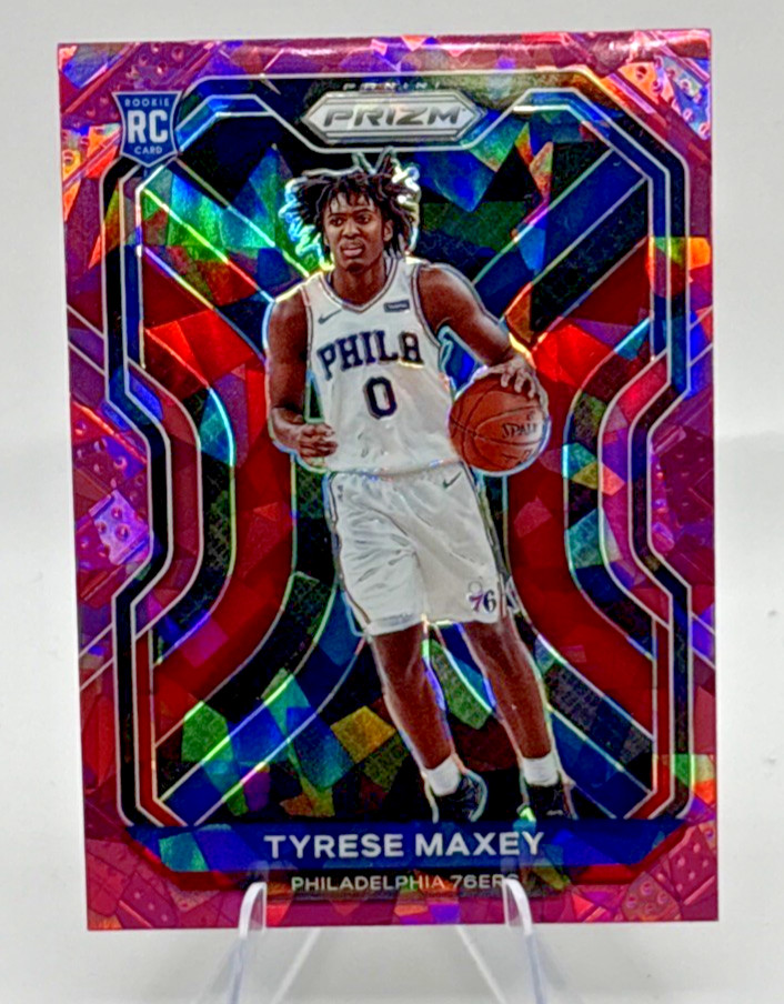 2020-21 Panini Prizm Pink Cracked Ice Tyrese Maxey #256 Sixers Rookie