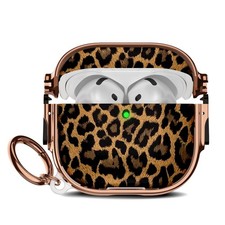 Cute Leopard Print AirPods 4 Case with Safety Lock  Keychain - Stylish  Durabl