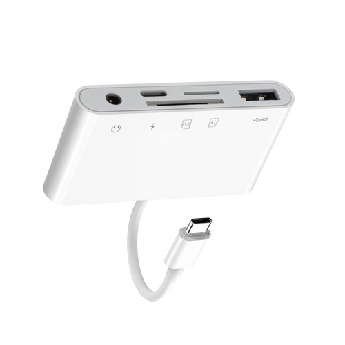 5-IN-1 USB-C Memory Card Reader High-Speed Hub Adapter for Micro SD SDXC CF SDHC - Afbeelding 6 van 12