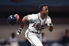 World Series Atlanta Braves Lonnie Smith in action running bases v- Old Photo