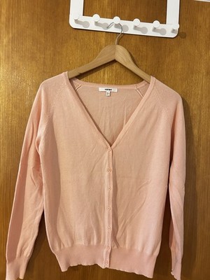 Koton Feinstrickjacke Hellrosa Rosa Cardigan mit V-Ausschnitt Gr.  L