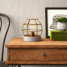 Antique Brass Table Lamp with Concrete Base