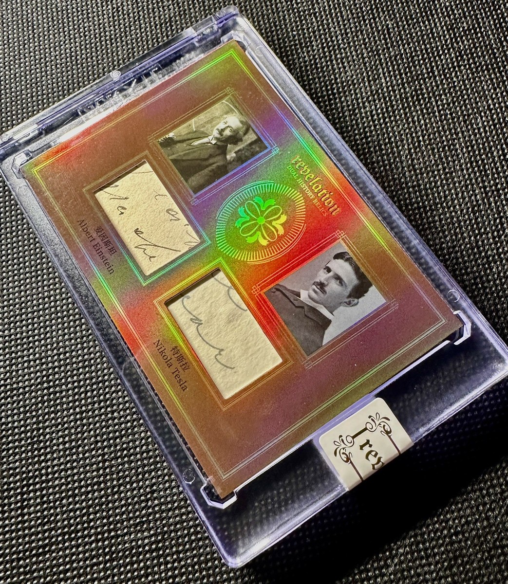 2024 Eternal Cuts アインシュタイン & テスラ レリックカード 2025 Eternal Revelation Einstein Nikola Tesla Authentic Dual
