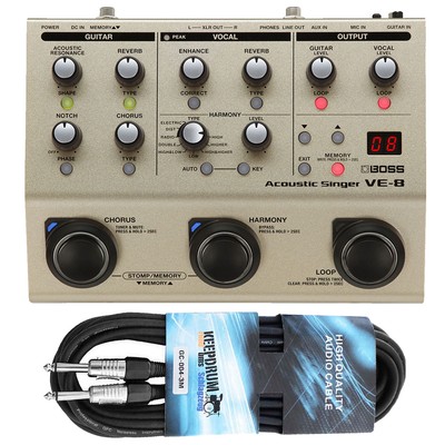 Boss VE-8 Acoustic-Singer Effektgerät für Gesang und Gitarre mit keepdrum