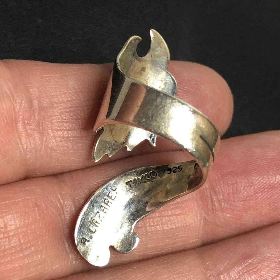 Anillo 7305 A. Cavarez Taxco de colección 925 envolvente águila halcón pájaro talla 6 5,2 gramos Foto 3 de 3