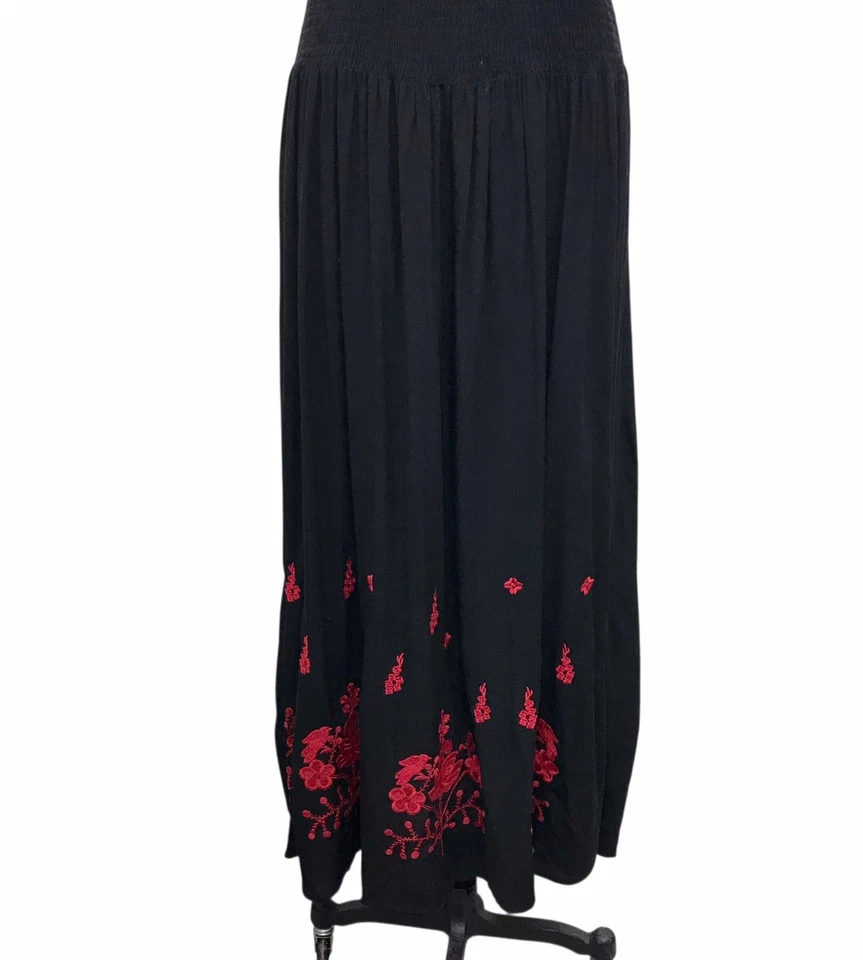 The Pyramid Collection Embroidered Peasant Maxi Dress Traditional Bohemian Sz L - Image 3 of 4