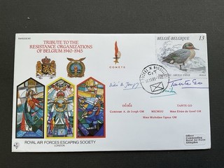 1989 Belgium Resistance Tribute Comete RAF ES Cover Sign DEDEE MICHOU & TANTE GO
