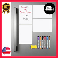 Share Magnetic Dry Erase Board for Fridge Small White Board 12 X8 4Pack