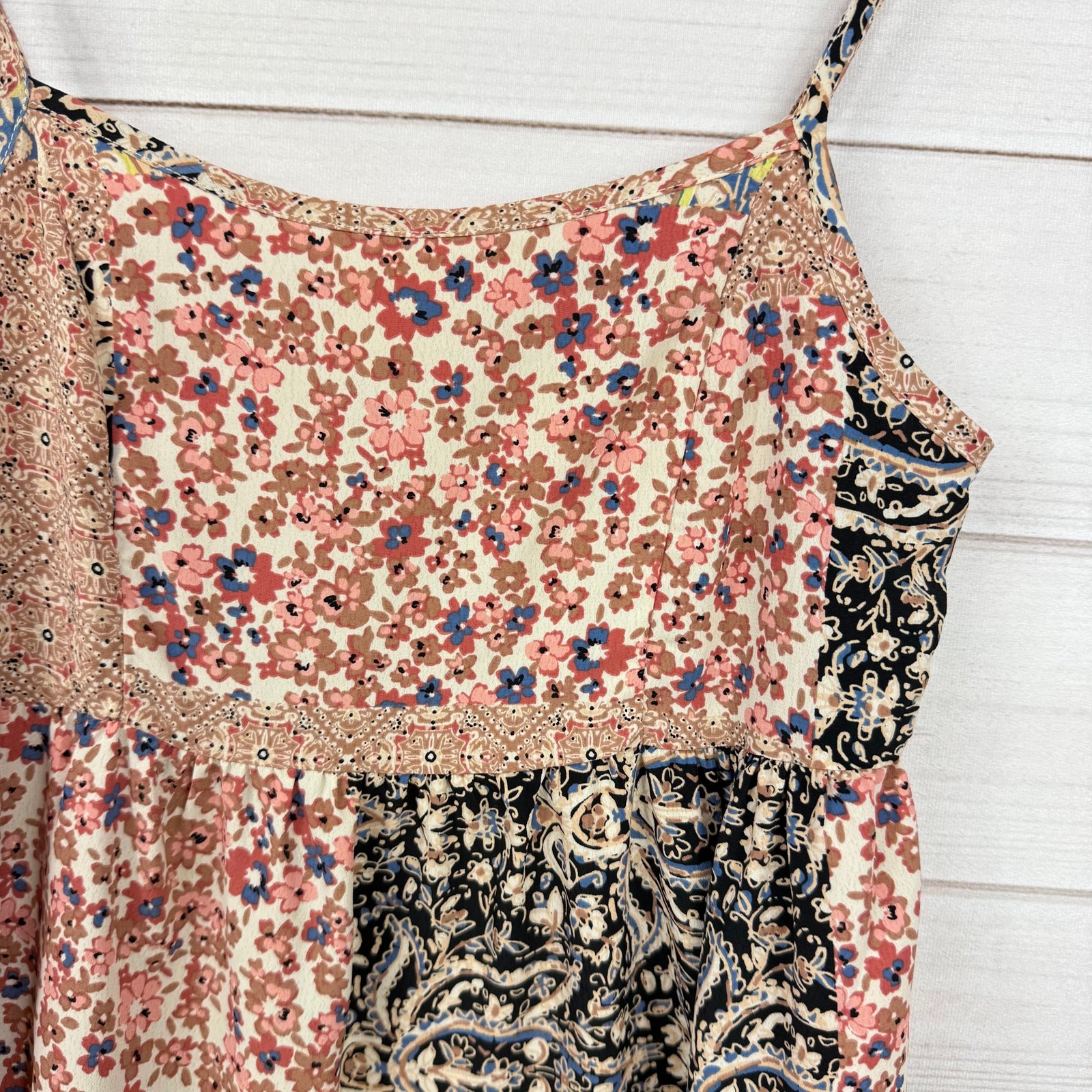 Altar'd State Patchwork Design Boho Mini Dress Fl… - image 3