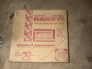 New In Box  Band It 1/2" 0.030" Stainless Steel 201 Banding Strap 100ft C204