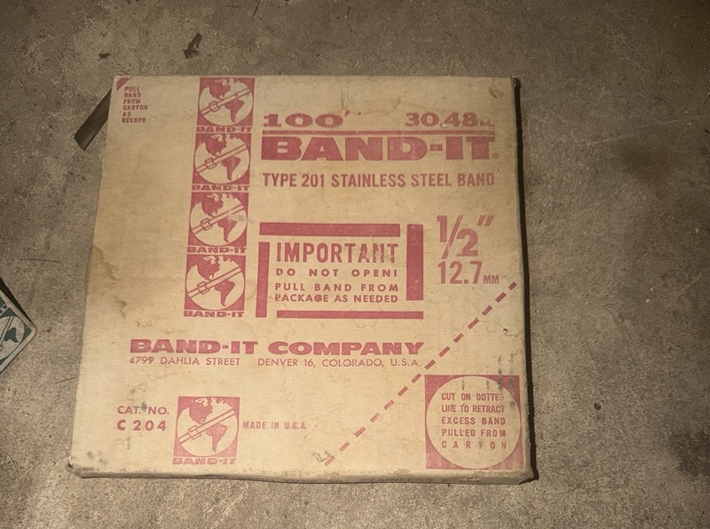 New In Box  Band It 1/2" 0.030" Stainless Steel 201 Banding Strap 100ft C204